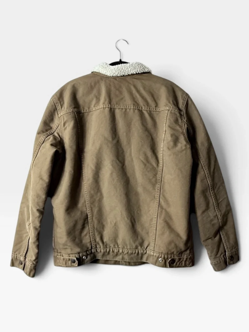 Levi's Brown Denim Sherpa Outdoor Jacket Coat Men's Size XL Trucker Winter